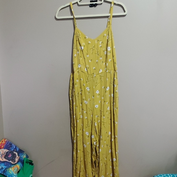 Old Navy Pants - Old Navy Yellow Floral Jumpsuit Size Large